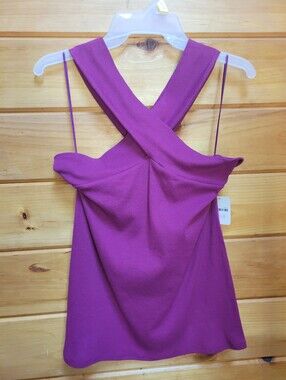 Intimately Free People Criss Cross Halter Top In Striking Fuscia LG NWT
